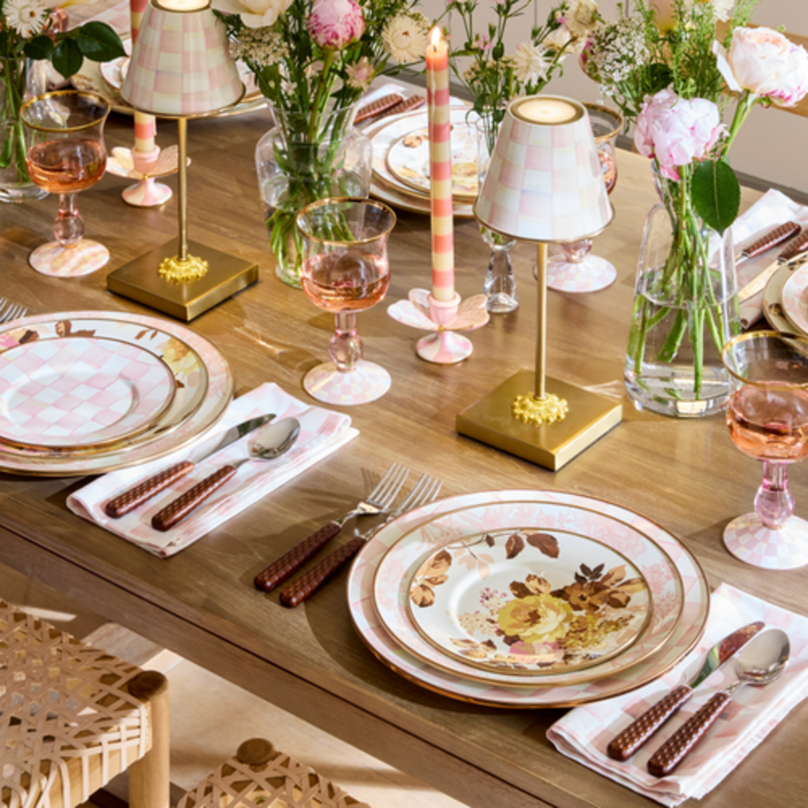 MacKenzie-Childs rosy check dinner plate