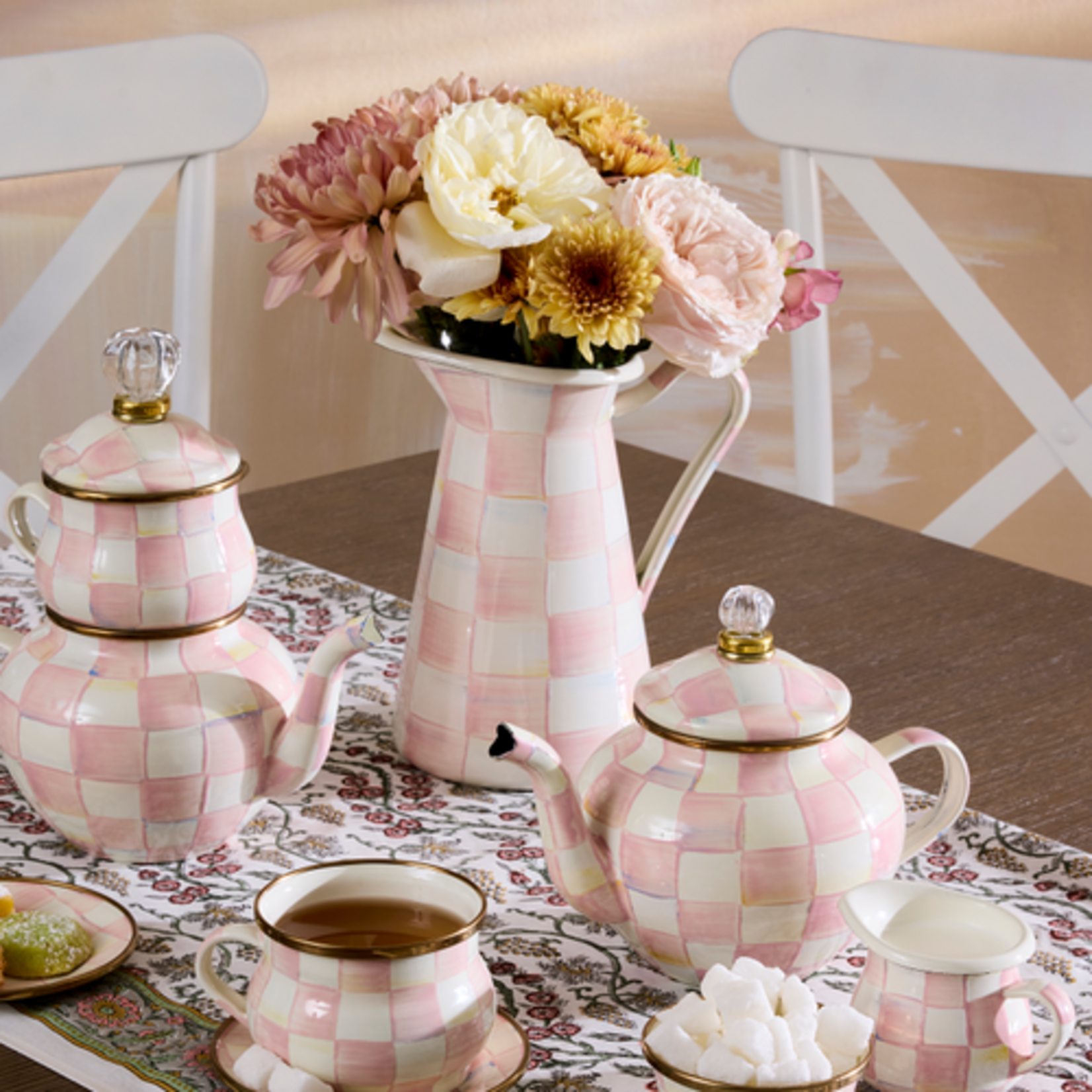 MacKenzie-Childs rosy check medium practical pitcher