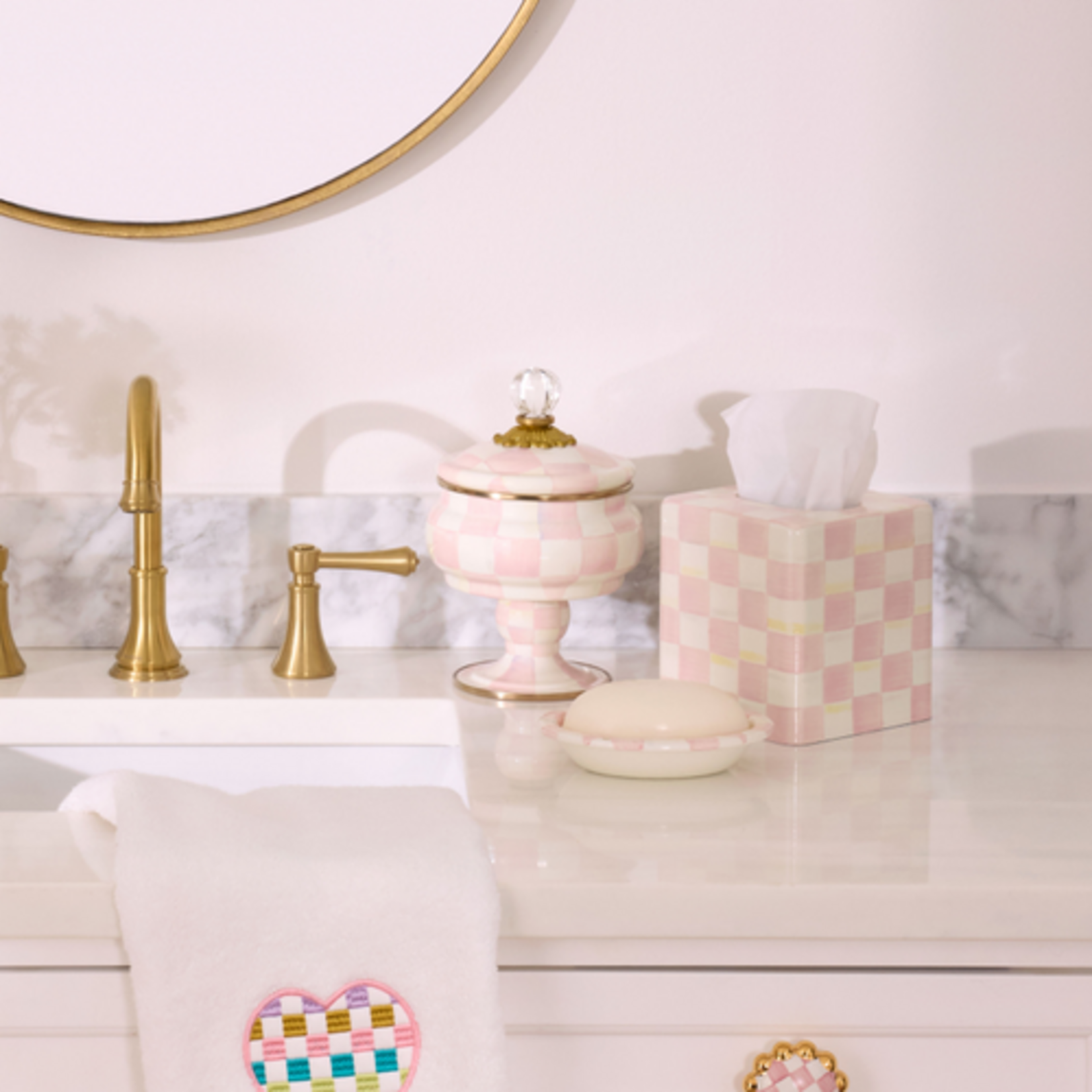 MacKenzie-Childs rosy check curiosity pot