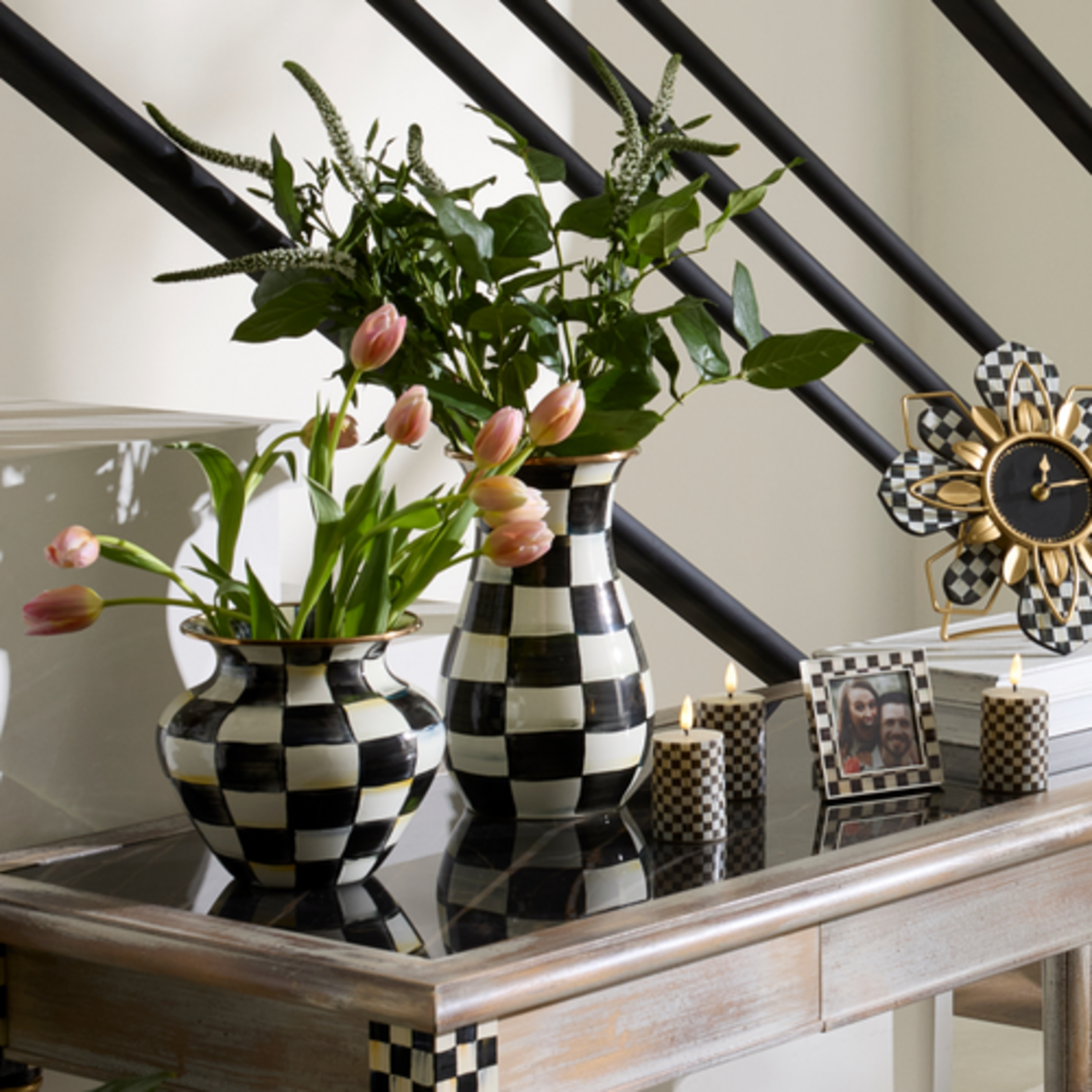 MacKenzie-Childs Courtly Check Tall Vase