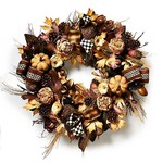 MacKenzie-Childs autumnology fall leaf & pumpkin wreath
