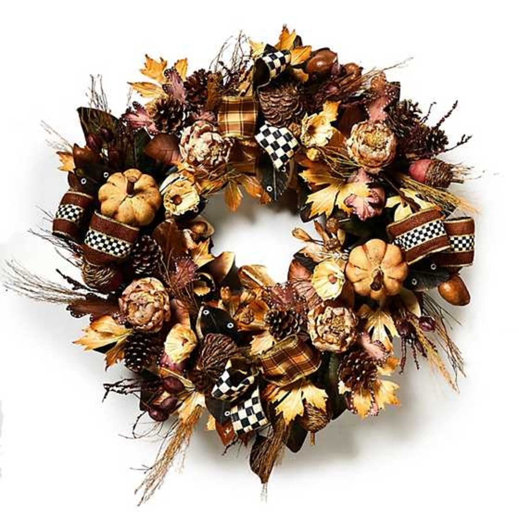 MacKenzie-Childs autumnology fall leaf & pumpkin wreath