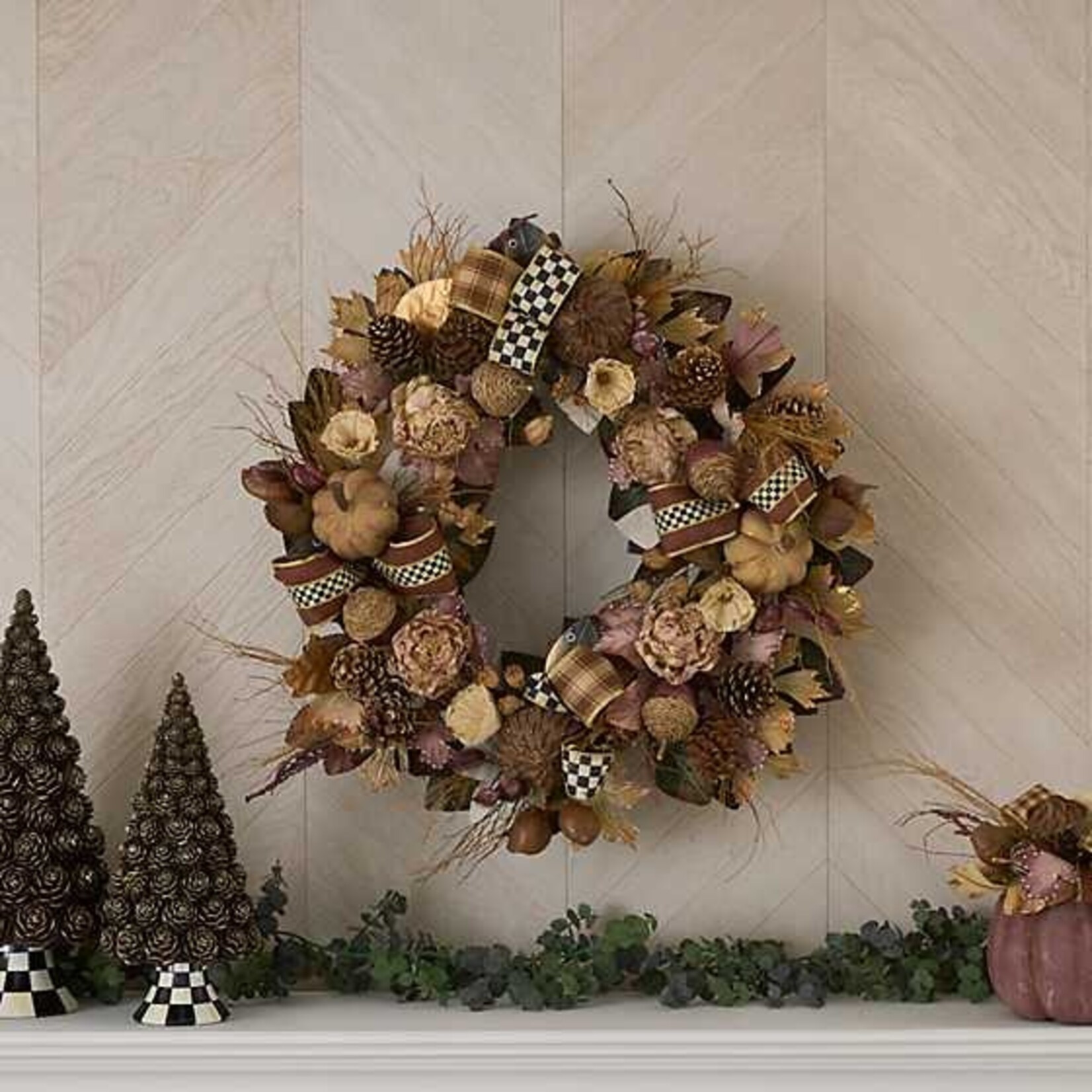 MacKenzie-Childs autumnology fall leaf & pumpkin wreath