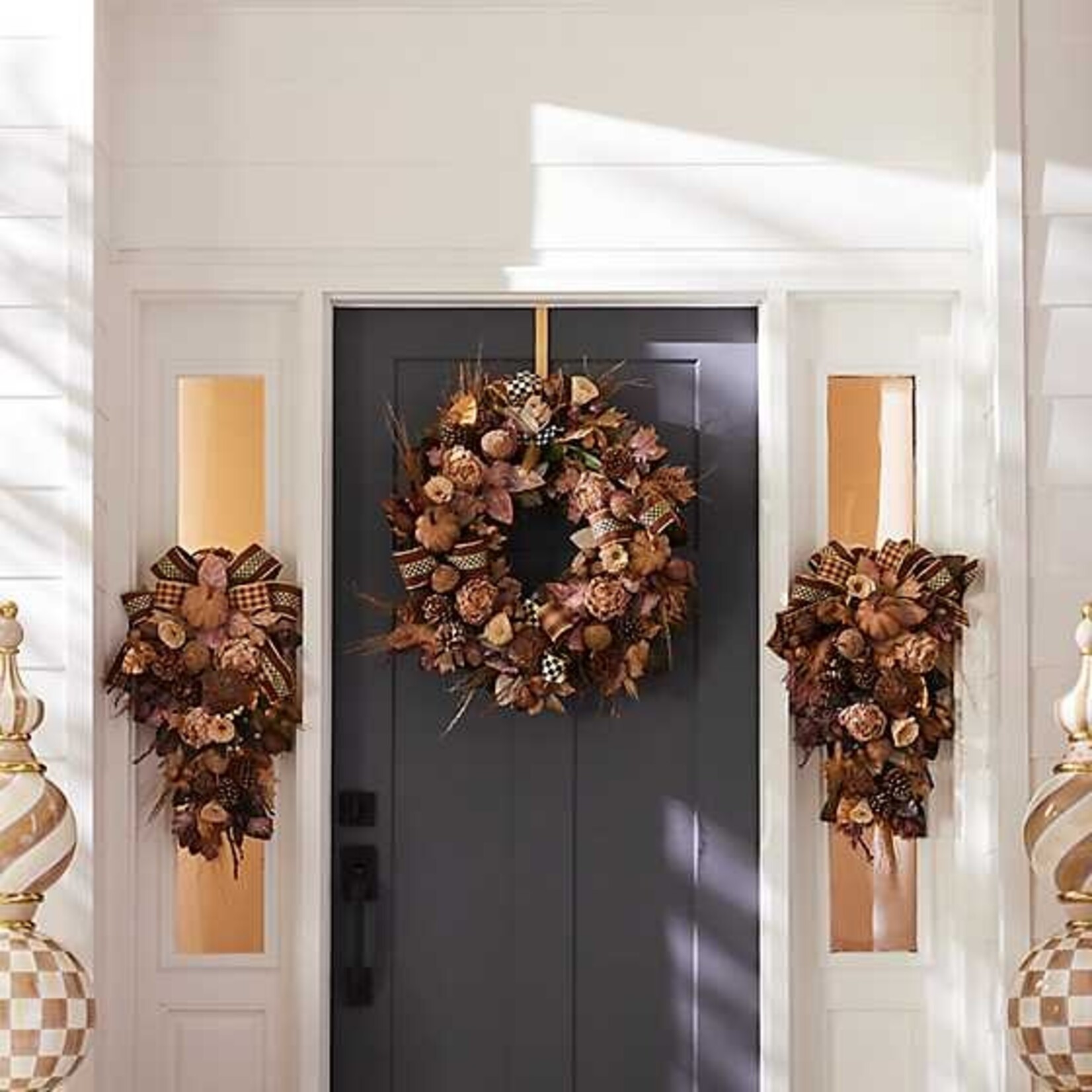 MacKenzie-Childs autumnology fall leaf & pumpkin wreath