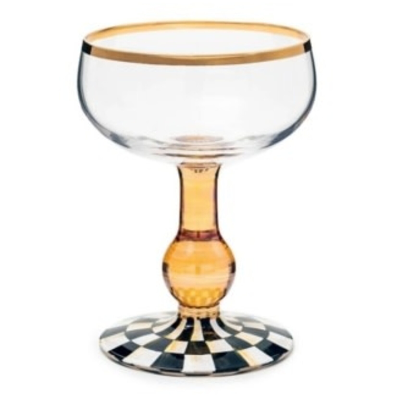 MacKenzie-Childs courtly check coupe glass