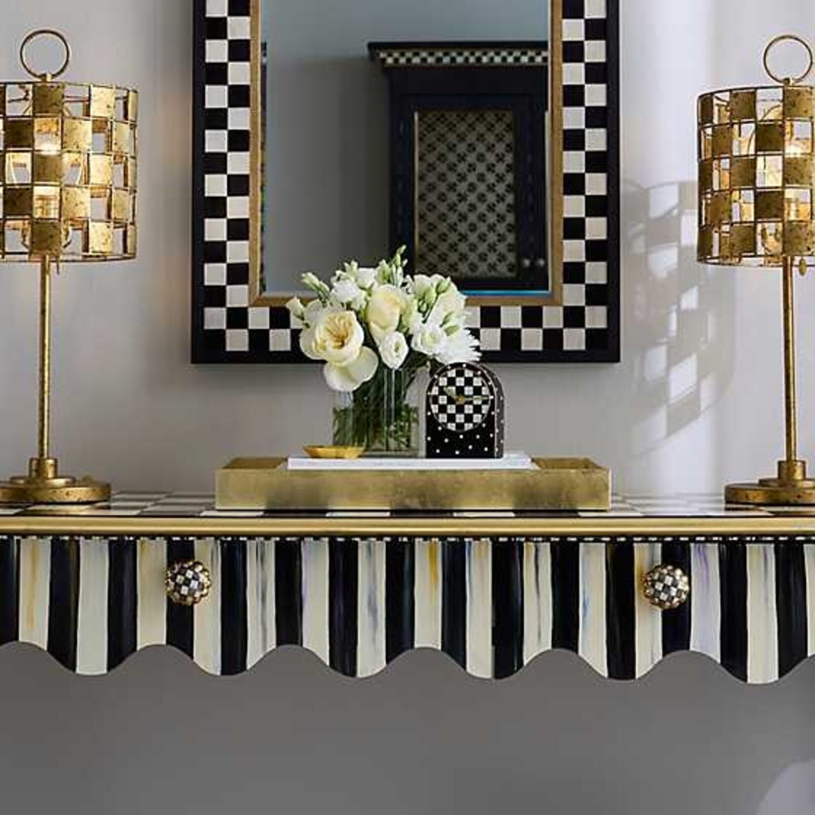 MacKenzie-Childs courtly check lacquer tray