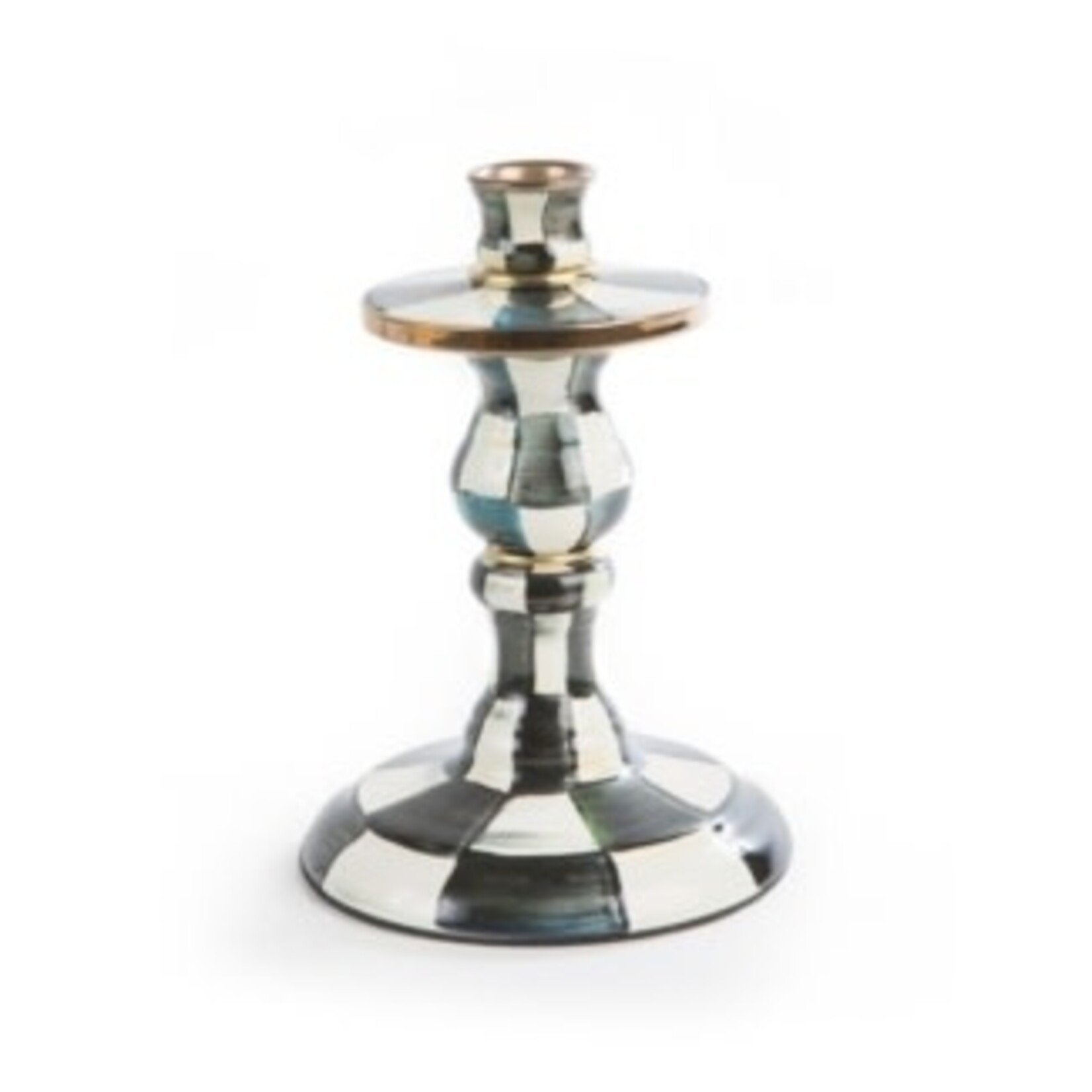 MacKenzie-Childs courtly check small enamel candlestick