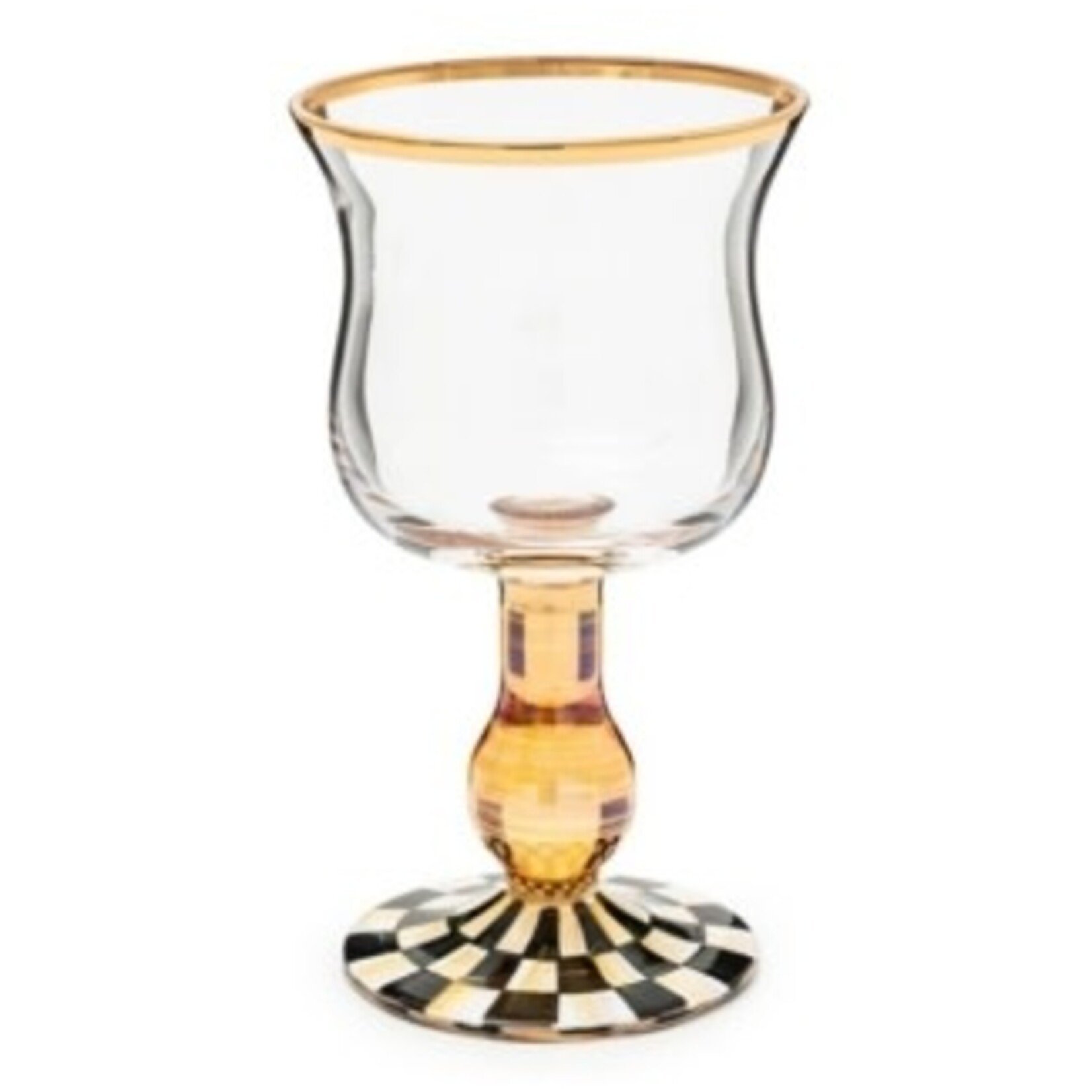 MacKenzie-Childs courtly check wine glass