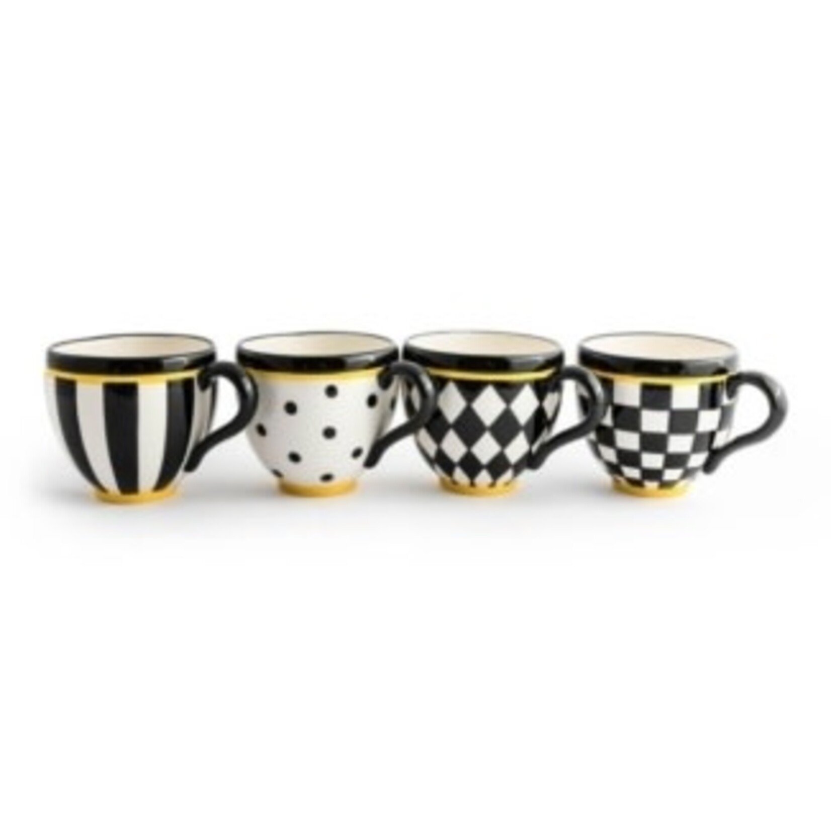 MacKenzie-Childs courtly mugs - set of 4