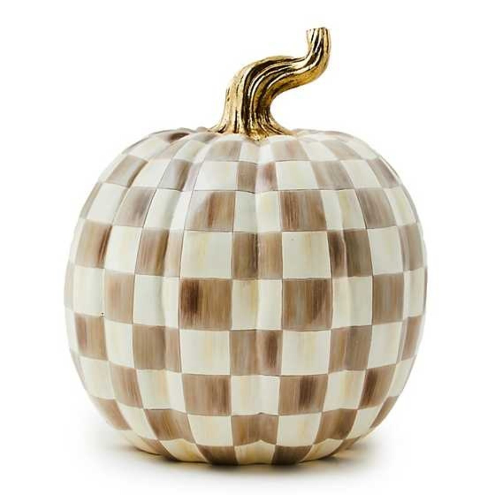 MacKenzie-Childs mocha check large pumpkin