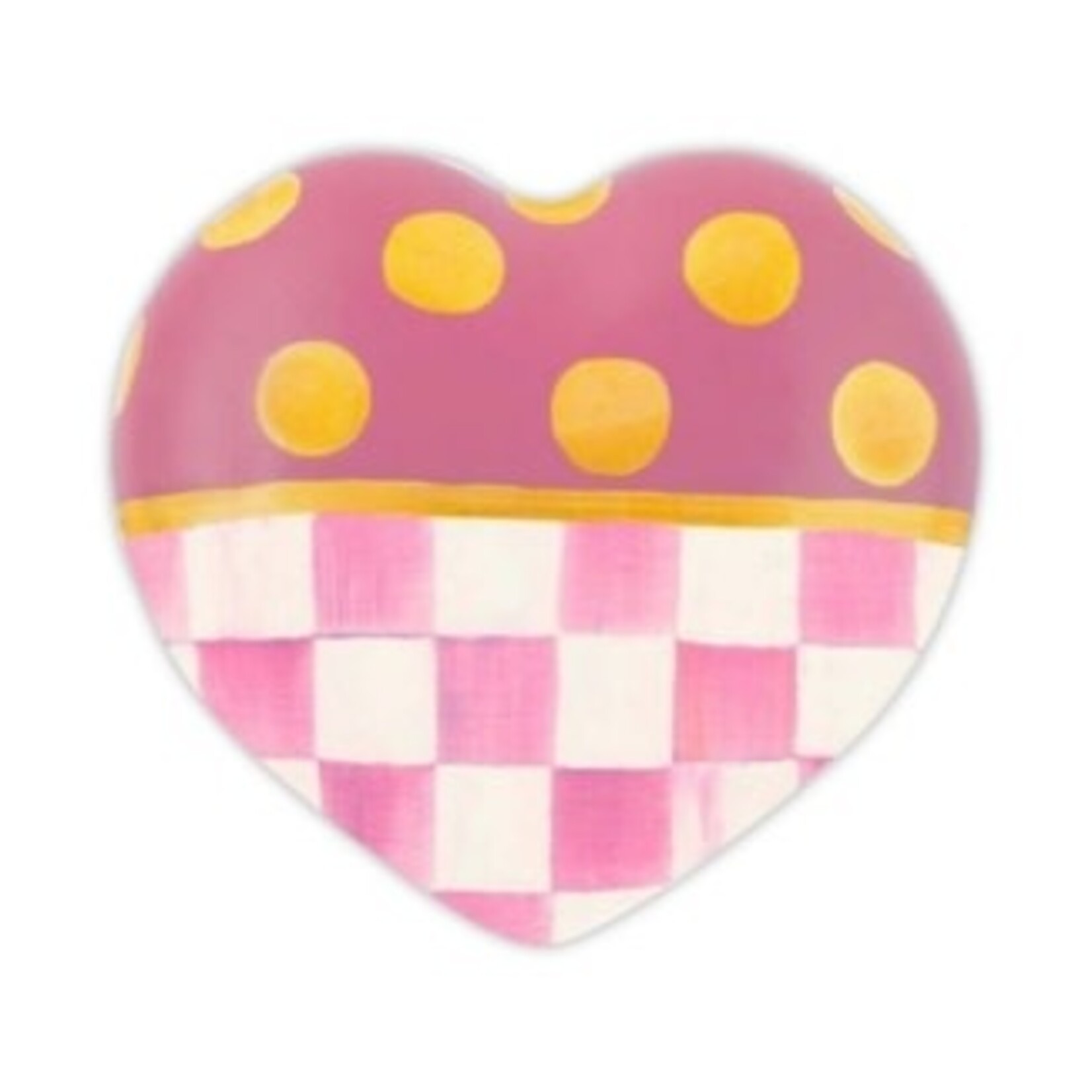 MacKenzie-Childs pink dotty heart ceramic decor