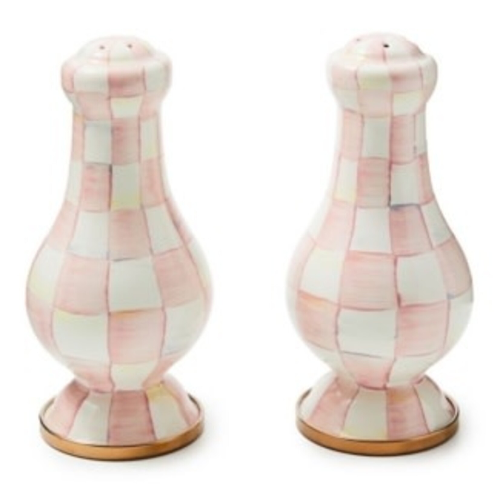 MacKenzie-Childs rosy check large salt & pepper shakers