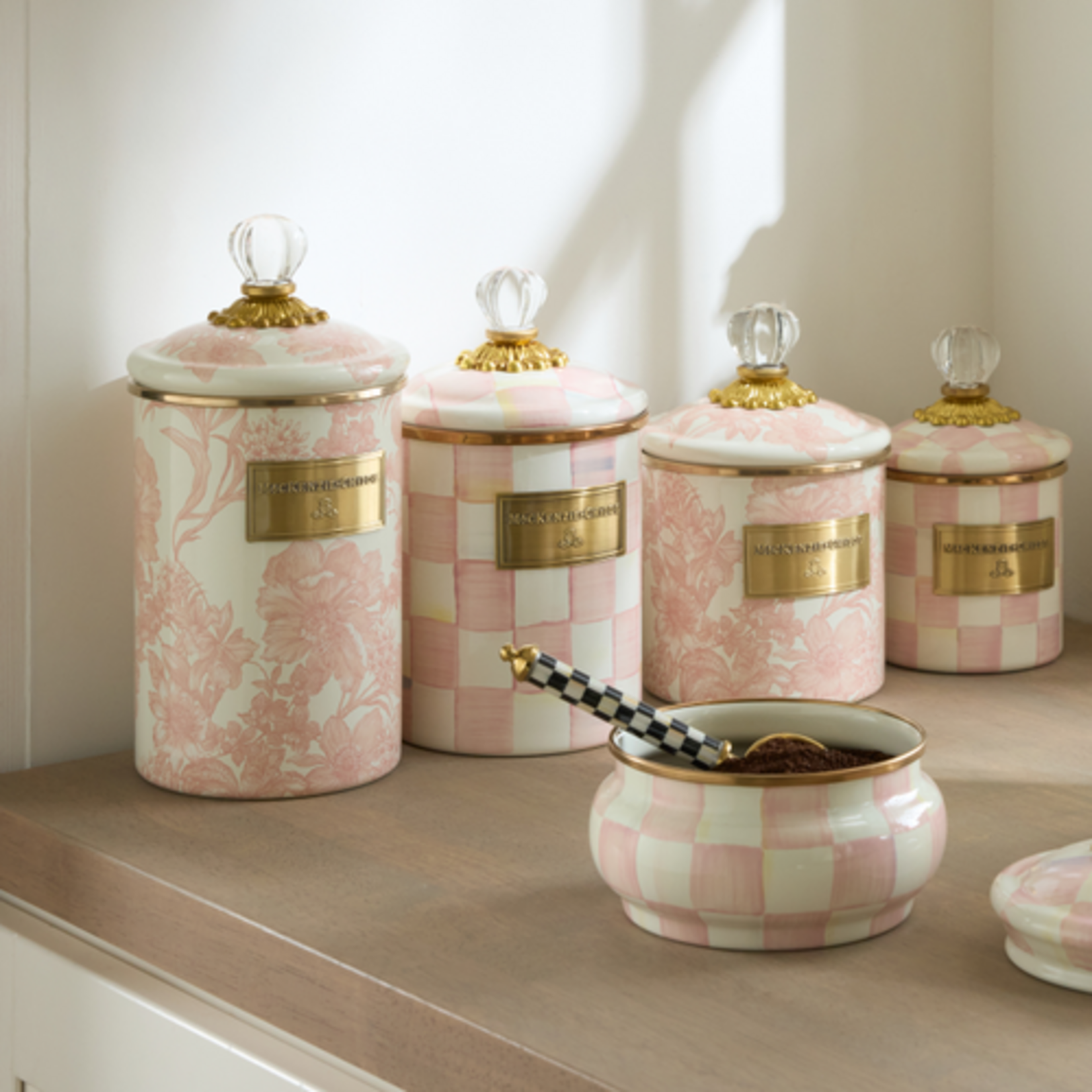 MacKenzie-Childs rosy check medium canister