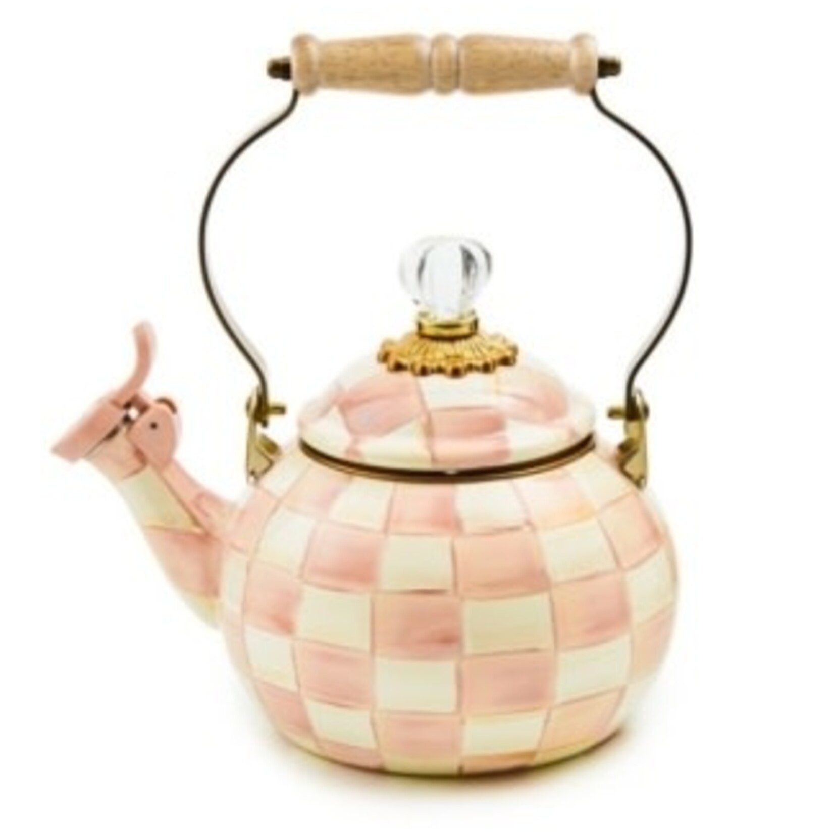 MacKenzie-Childs rosy check whistling tea kettle