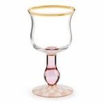 MacKenzie-Childs rosy check wine glass