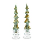 MacKenzie-Childs tree dinner candles - 8" - green - set of 2
