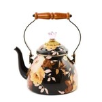 MacKenzie-Childs wild rose brown 2 quart tea kettle