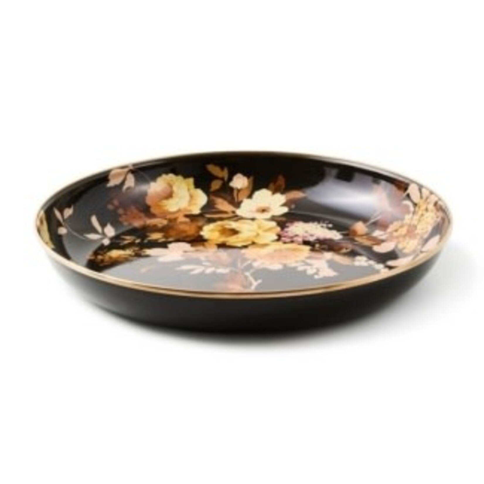 MacKenzie-Childs wild rose brown abundant bowl