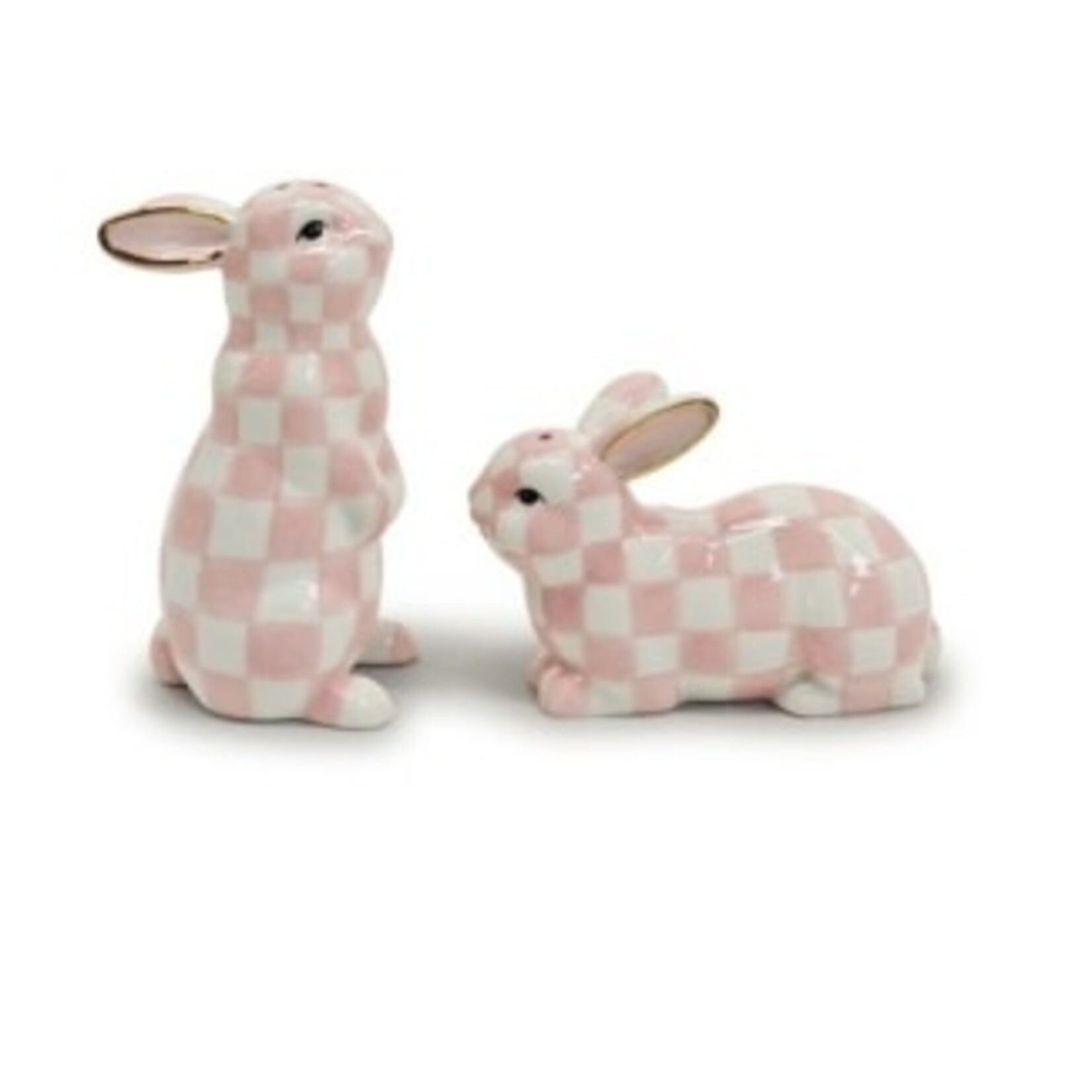 MacKenzie-Childs rosy check bunny salt and pepper set