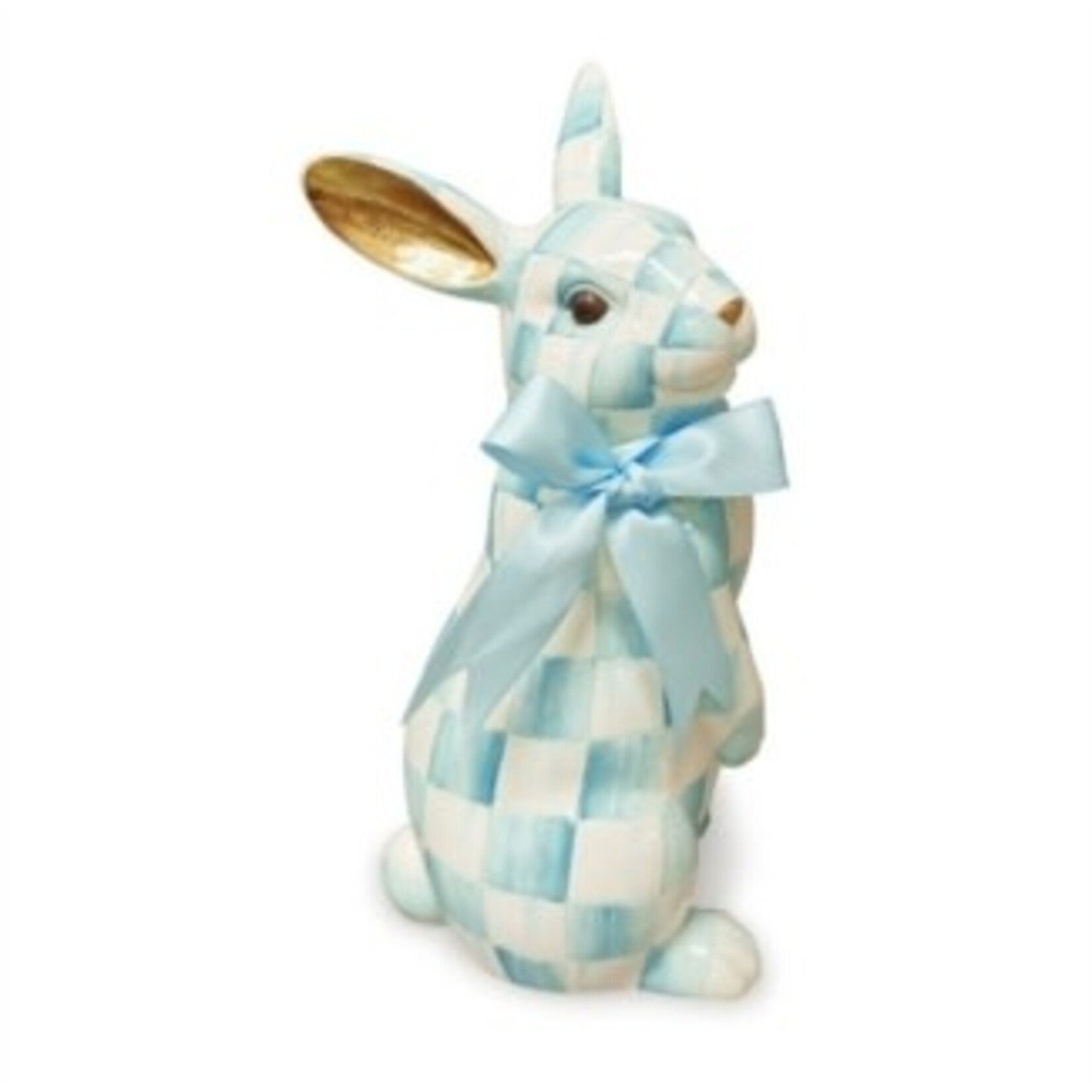 MacKenzie-Childs aqua check peter bunny