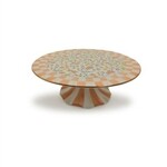 MacKenzie-Childs posie patch large ceramic pedestal platter