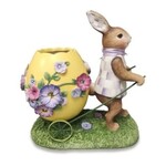 MacKenzie-Childs pansy party bunny and cart centerpiece