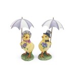 MacKenzie-Childs pansy party umbrella chicks, set of 2