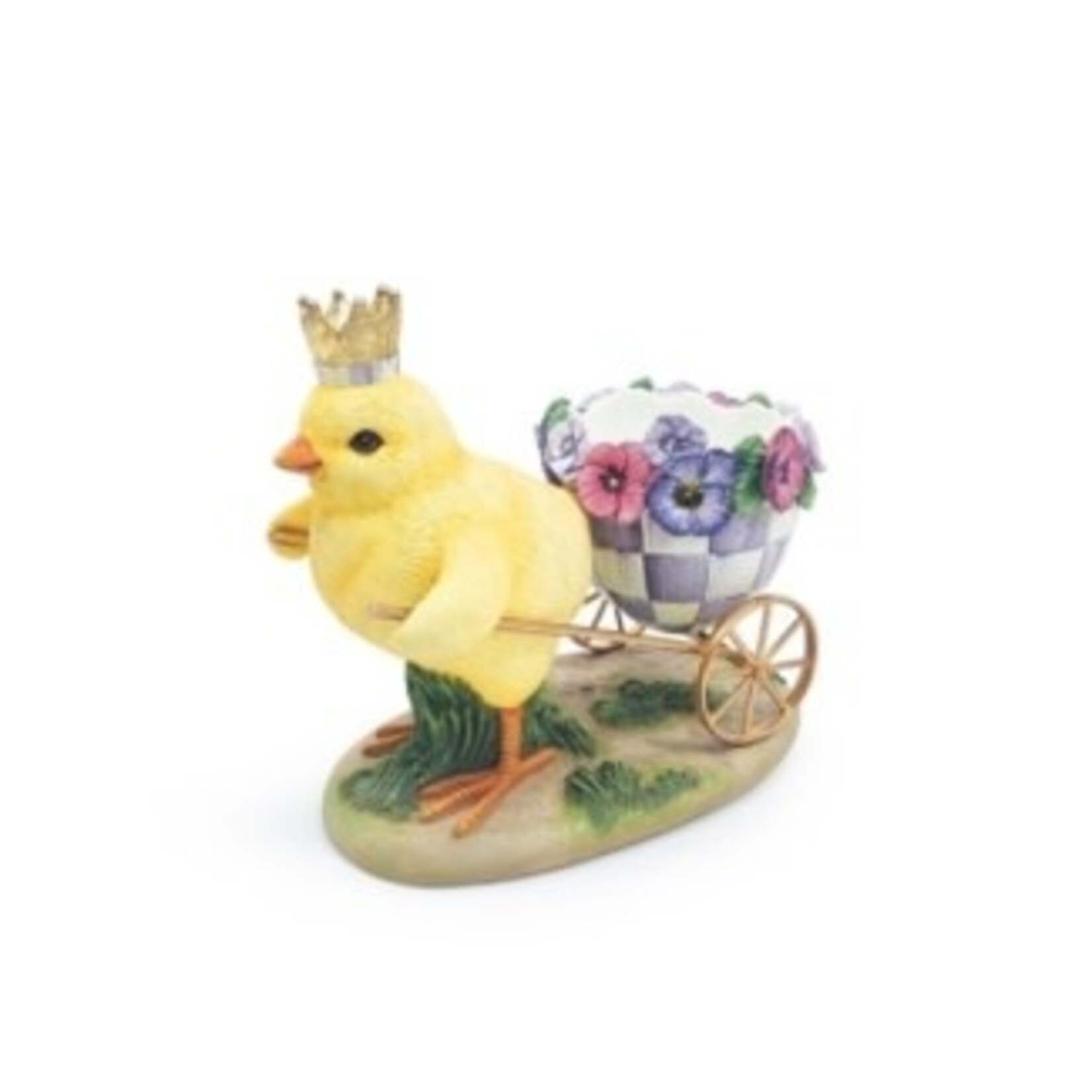 MacKenzie-Childs pansy party chick with cart