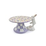 MacKenzie-Childs posie patch mini bunny ceramic pedestal platter