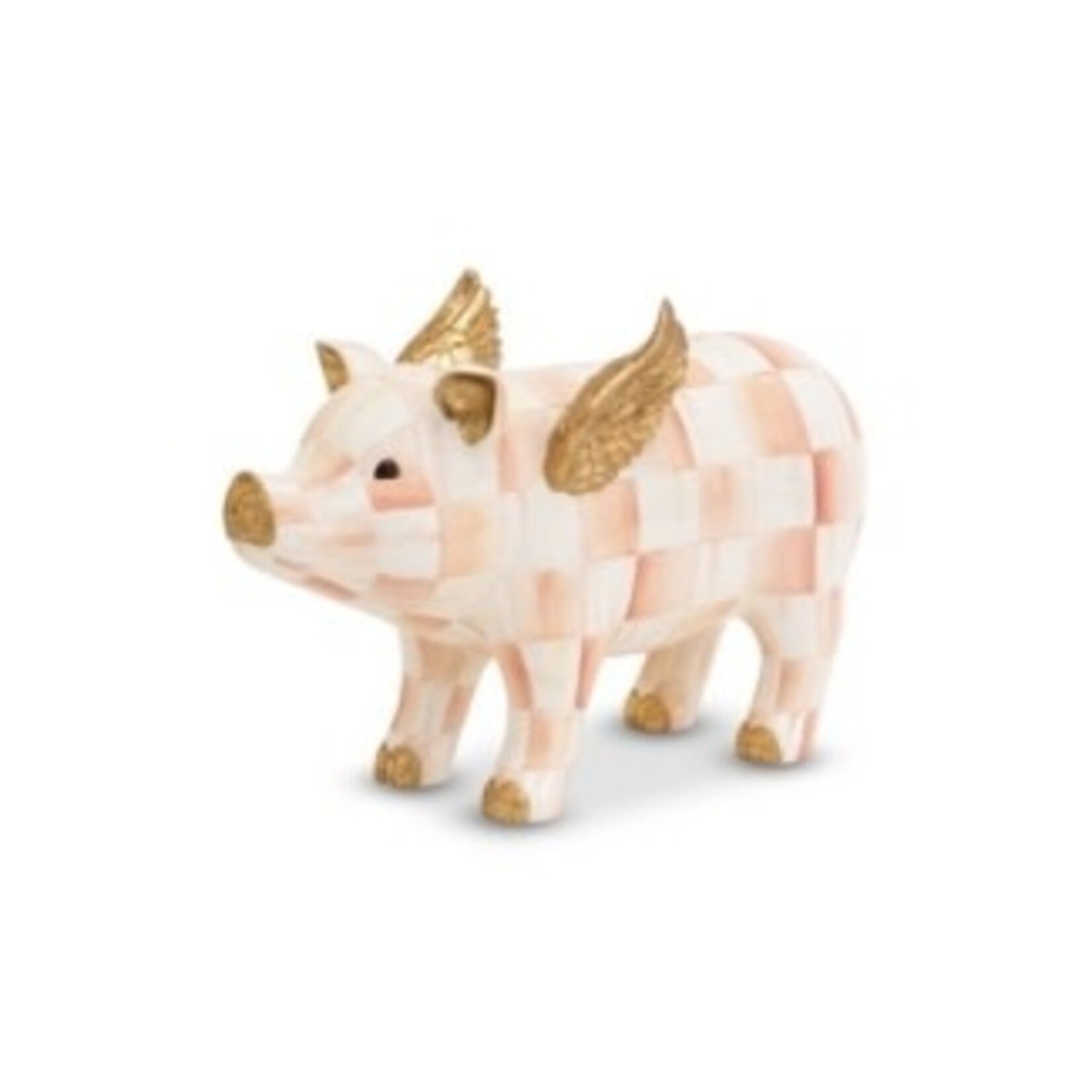 MacKenzie-Childs rosy check flying pig figurine