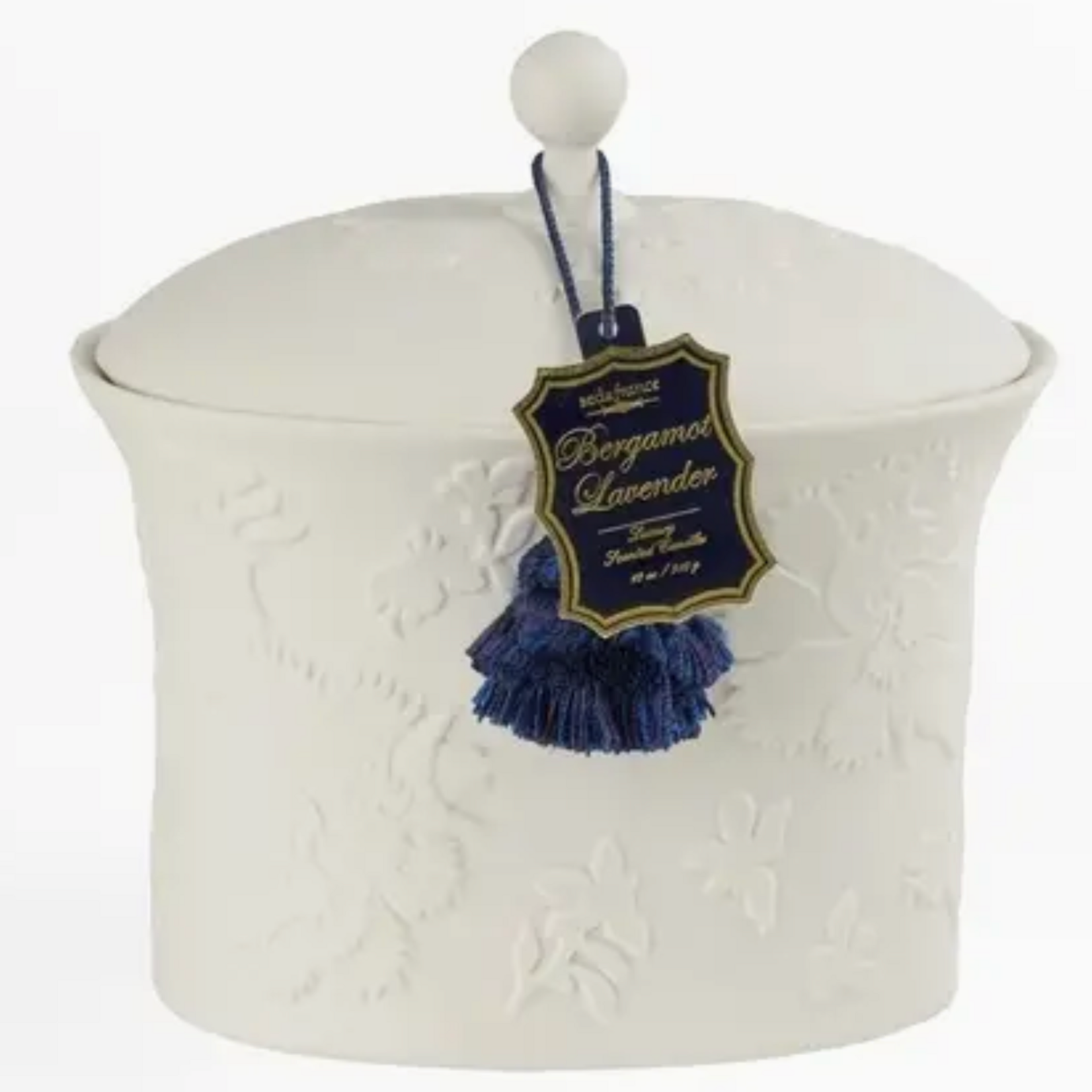 Seda France Bergamot Lavender Bleu et Blanc Ceramic Candle