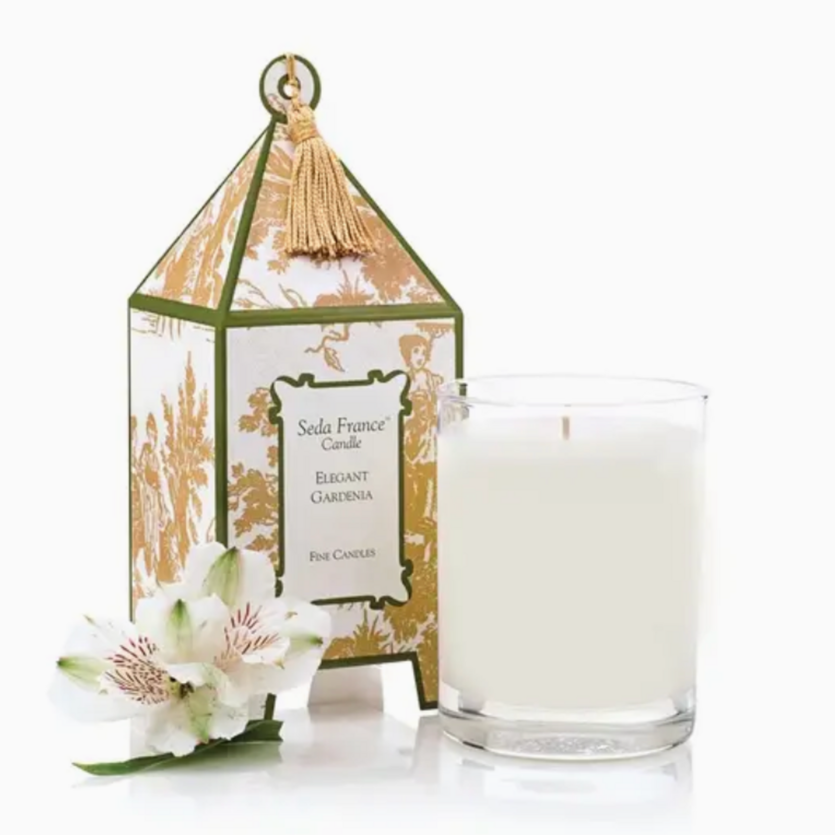Seda France Elegant Gardenia Classic Toile Pagoda Box Candle