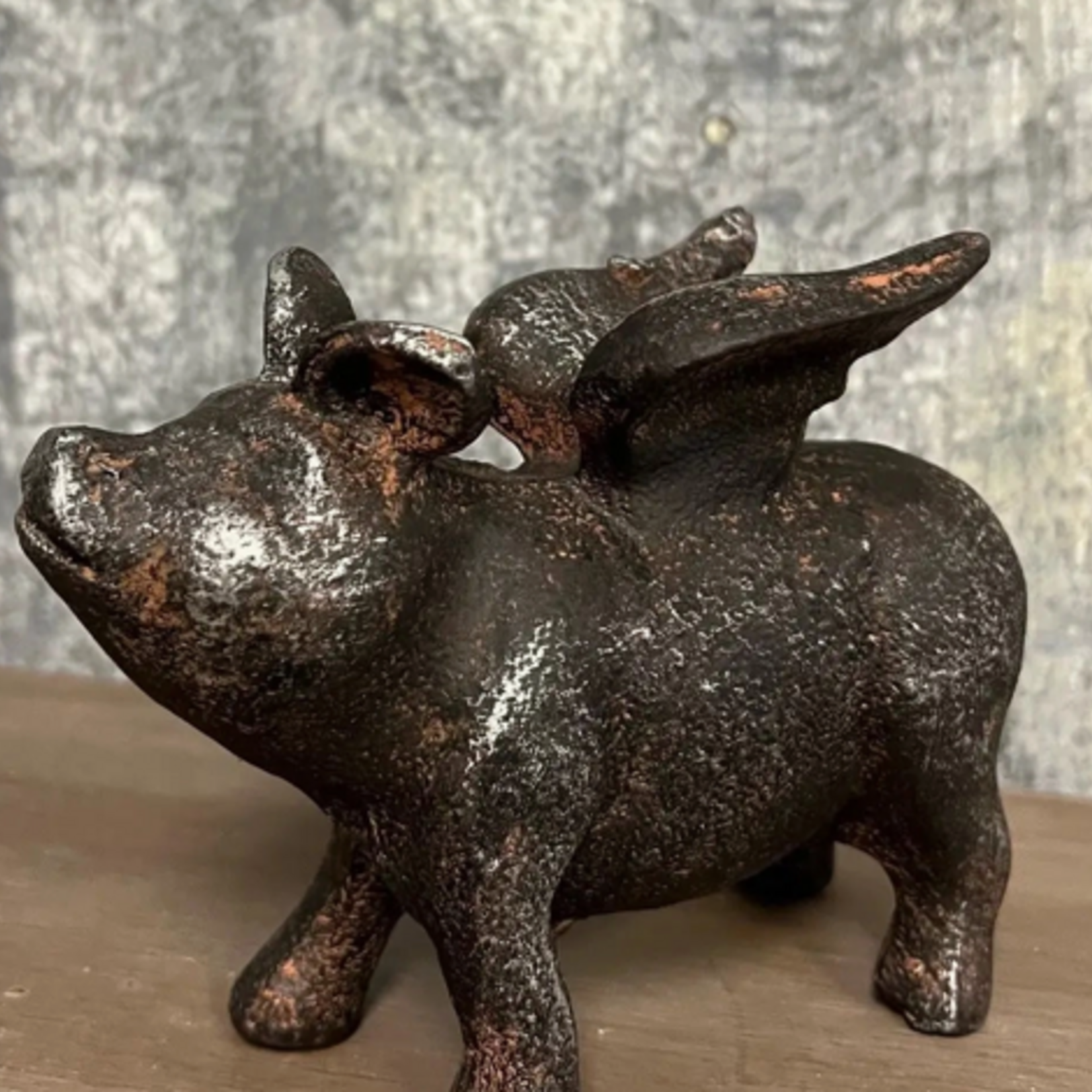 Vagabond Vintage Cast Iron Flying Pig