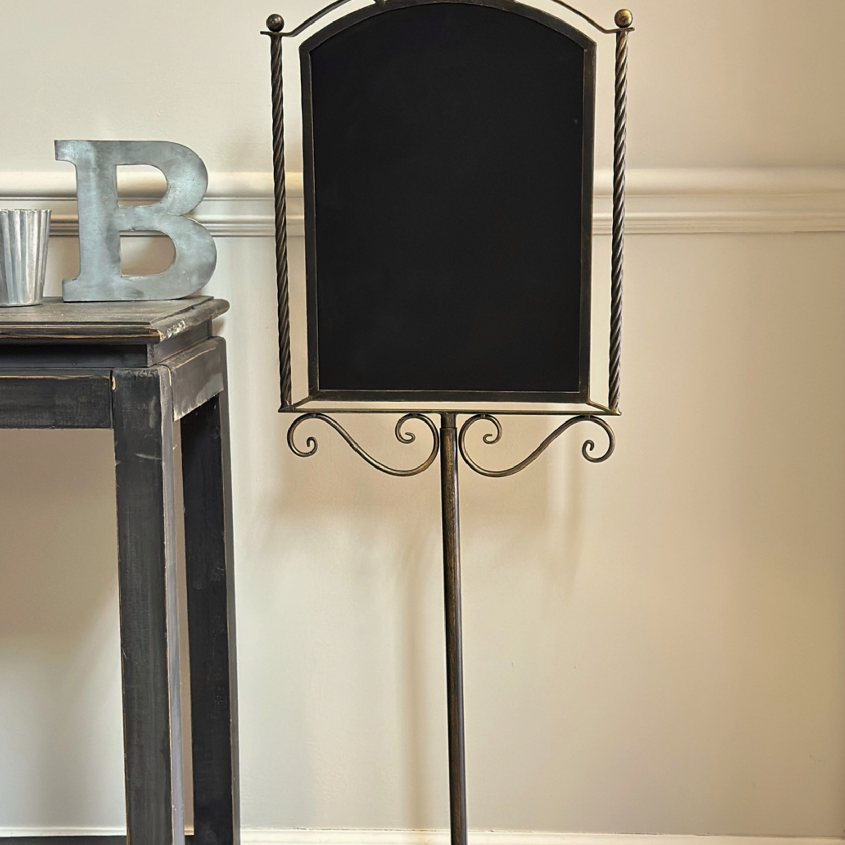 Vagabond Vintage Metal Pedestal Chalkboard with Bird Accents