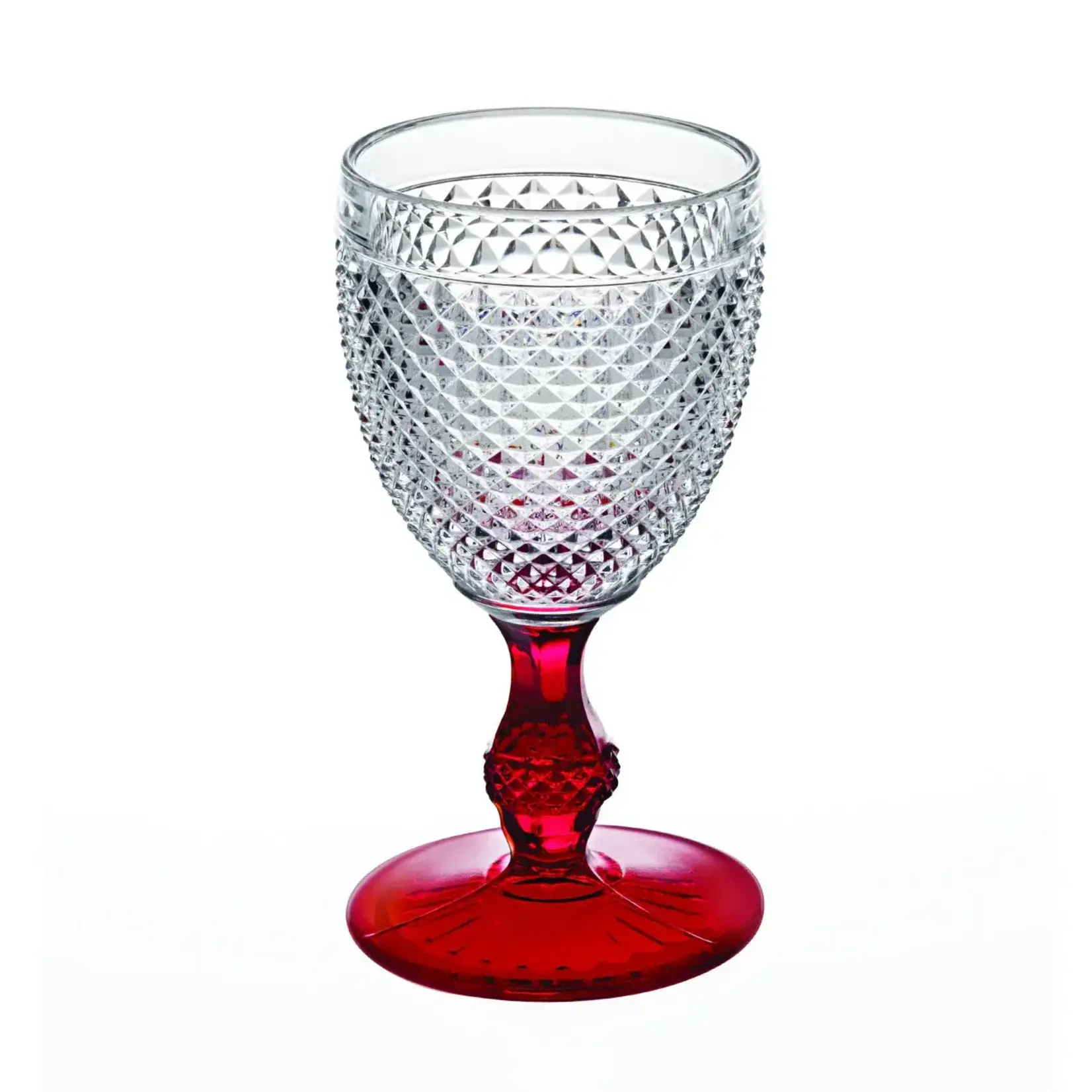 Vista Alegre Bicos Bicolor Goblet With Red Stem
