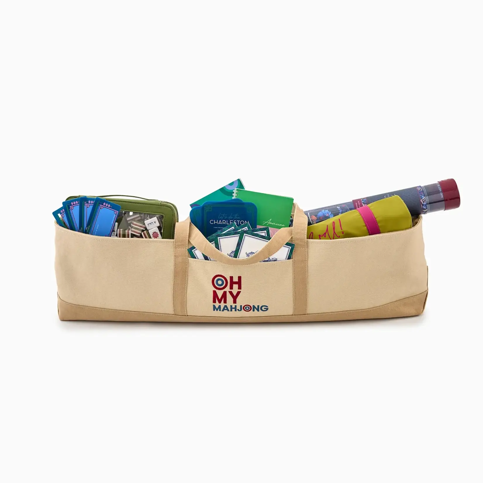 Oh My Mahjong Taupe Mat Storage Bag