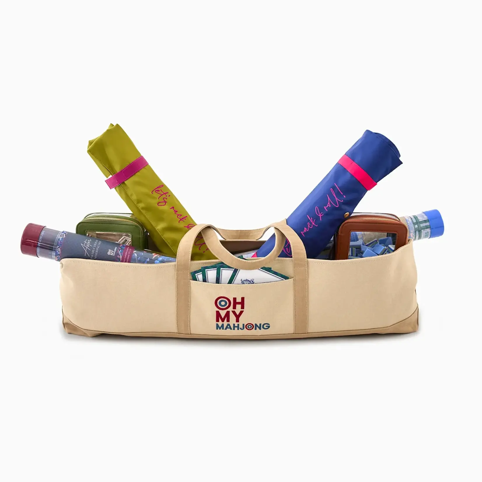 Oh My Mahjong Taupe Mat Storage Bag