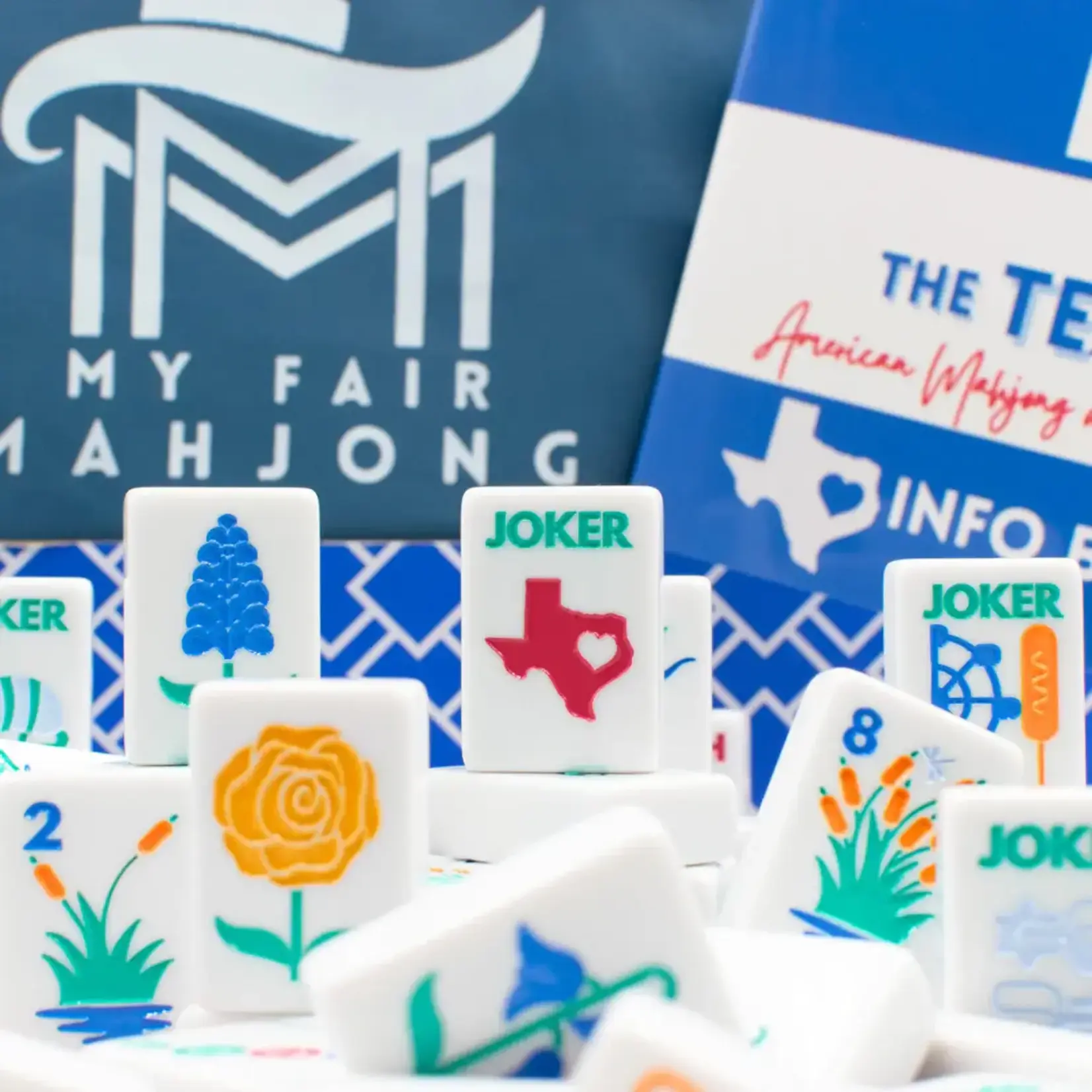 My Fair Mahjong The Texas Series Mahjong Set- Mesquite White