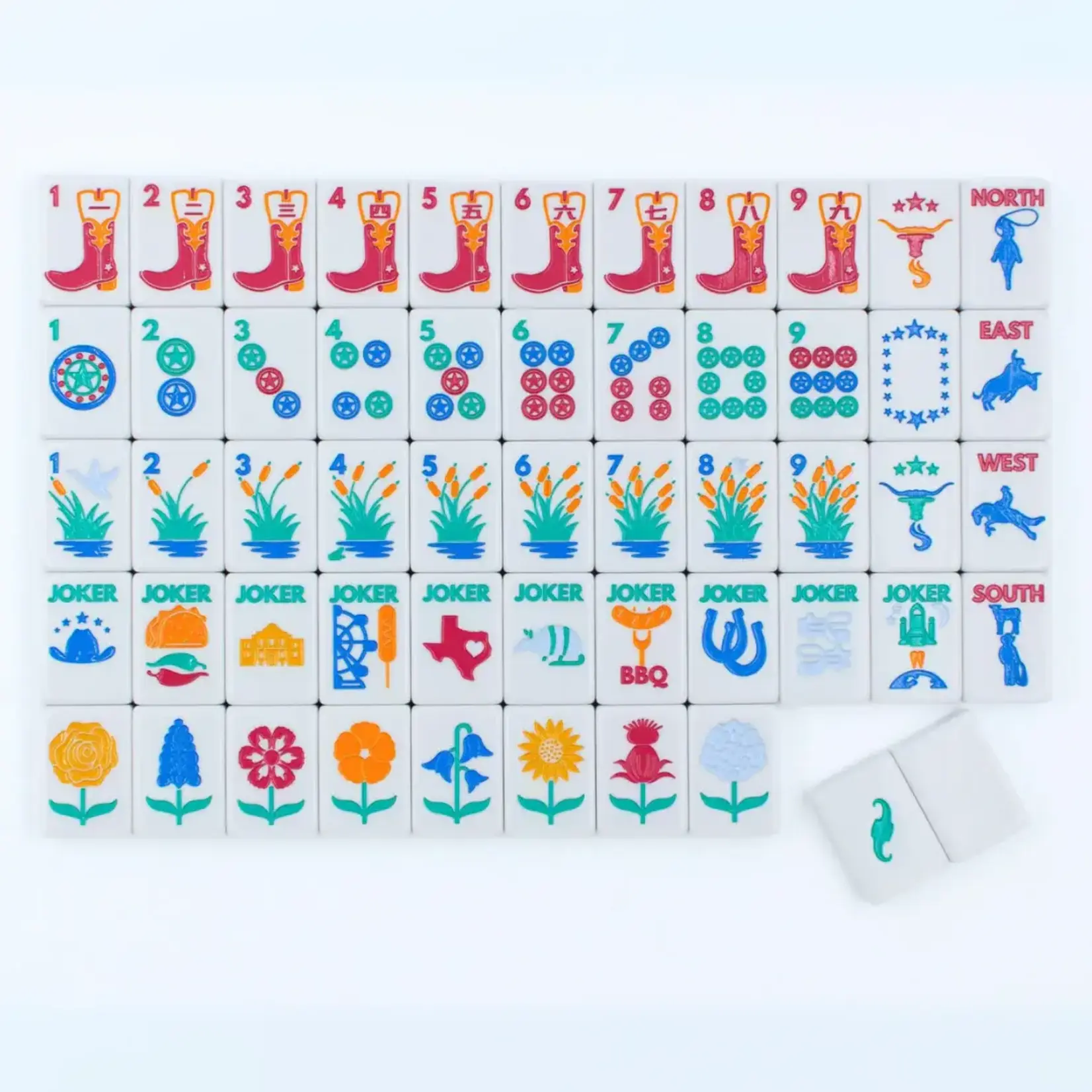 My Fair Mahjong The Texas Series Mahjong Set- Mesquite White