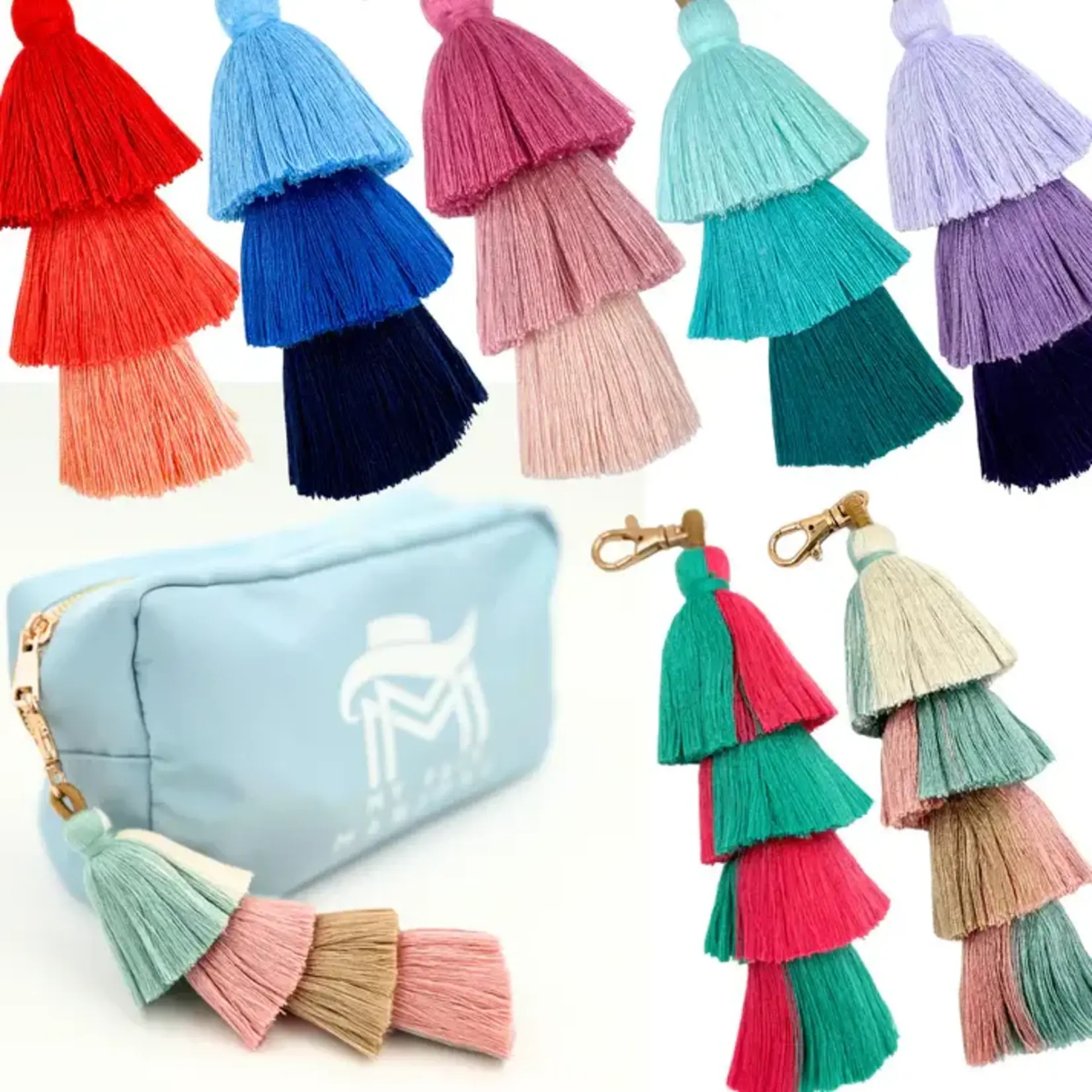 My Fair Mahjong Pink & Green 4 Layer Tassel