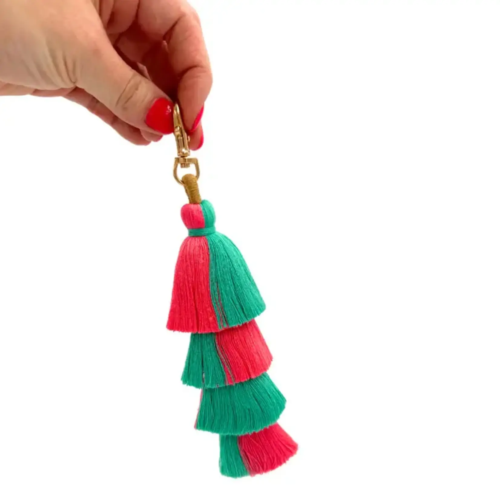 My Fair Mahjong Pink & Green 4 Layer Tassel