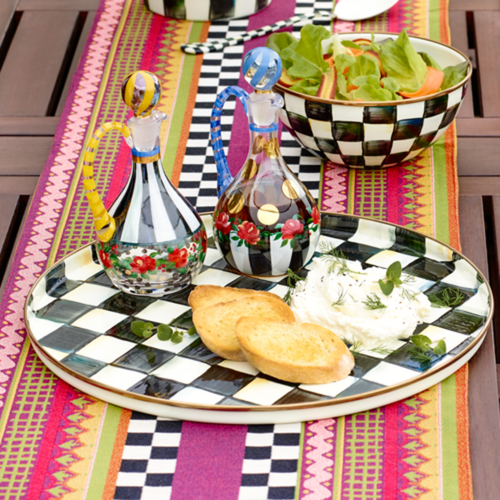 MacKenzie-Childs courtly check round tray