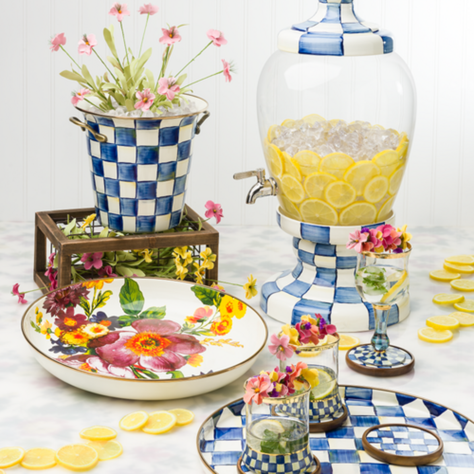 MacKenzie-Childs royal check round tray