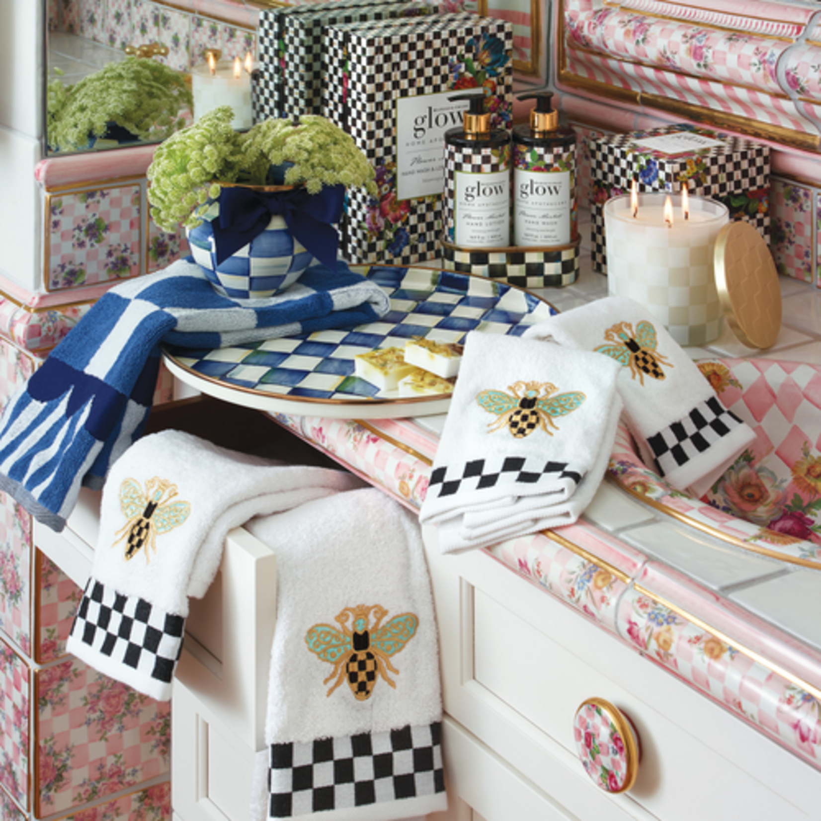 MacKenzie-Childs royal check round tray