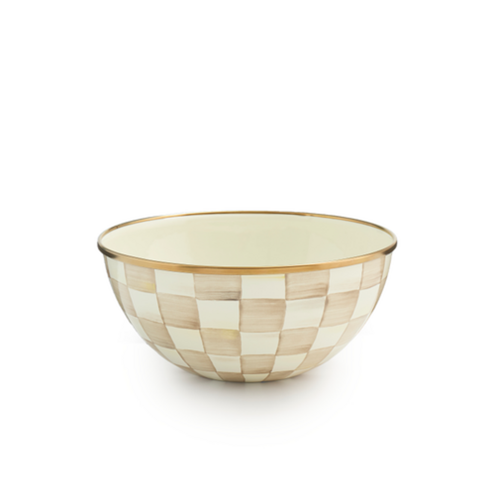 MacKenzie-Childs mocha check small everyday bowl