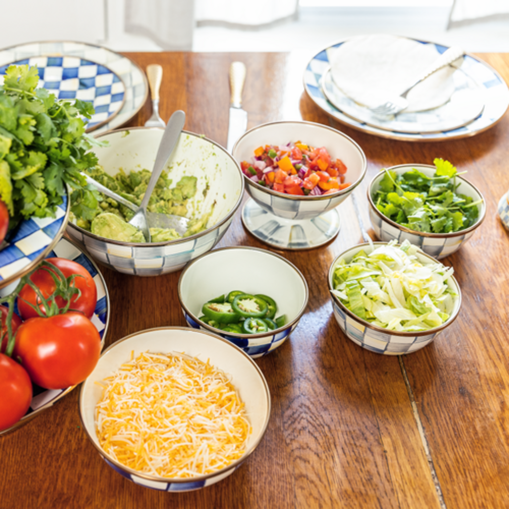 MacKenzie-Childs sterling check medium everyday bowl