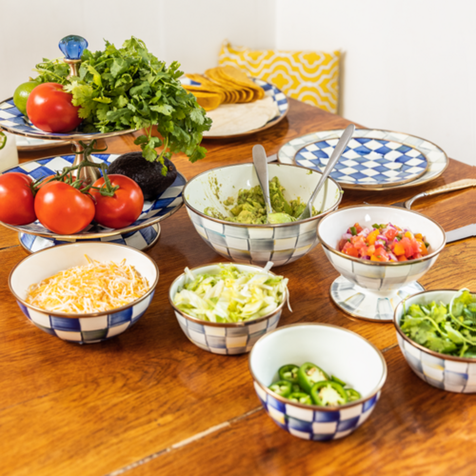 MacKenzie-Childs sterling check medium everyday bowl