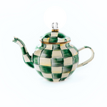 MacKenzie-Childs emerald check 4 cup teapot