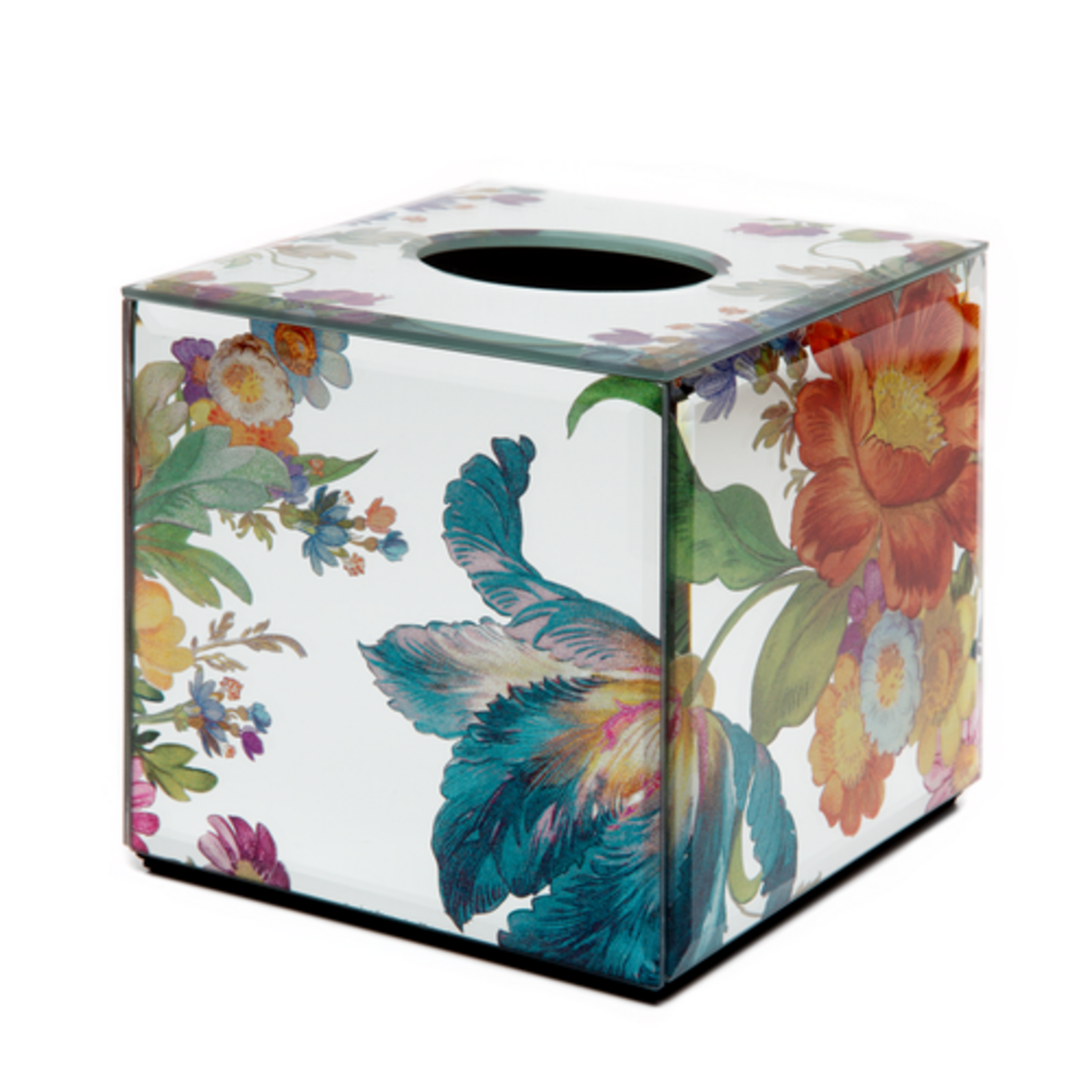 MacKenzie-Childs flower market reflections boutique tissue box cover