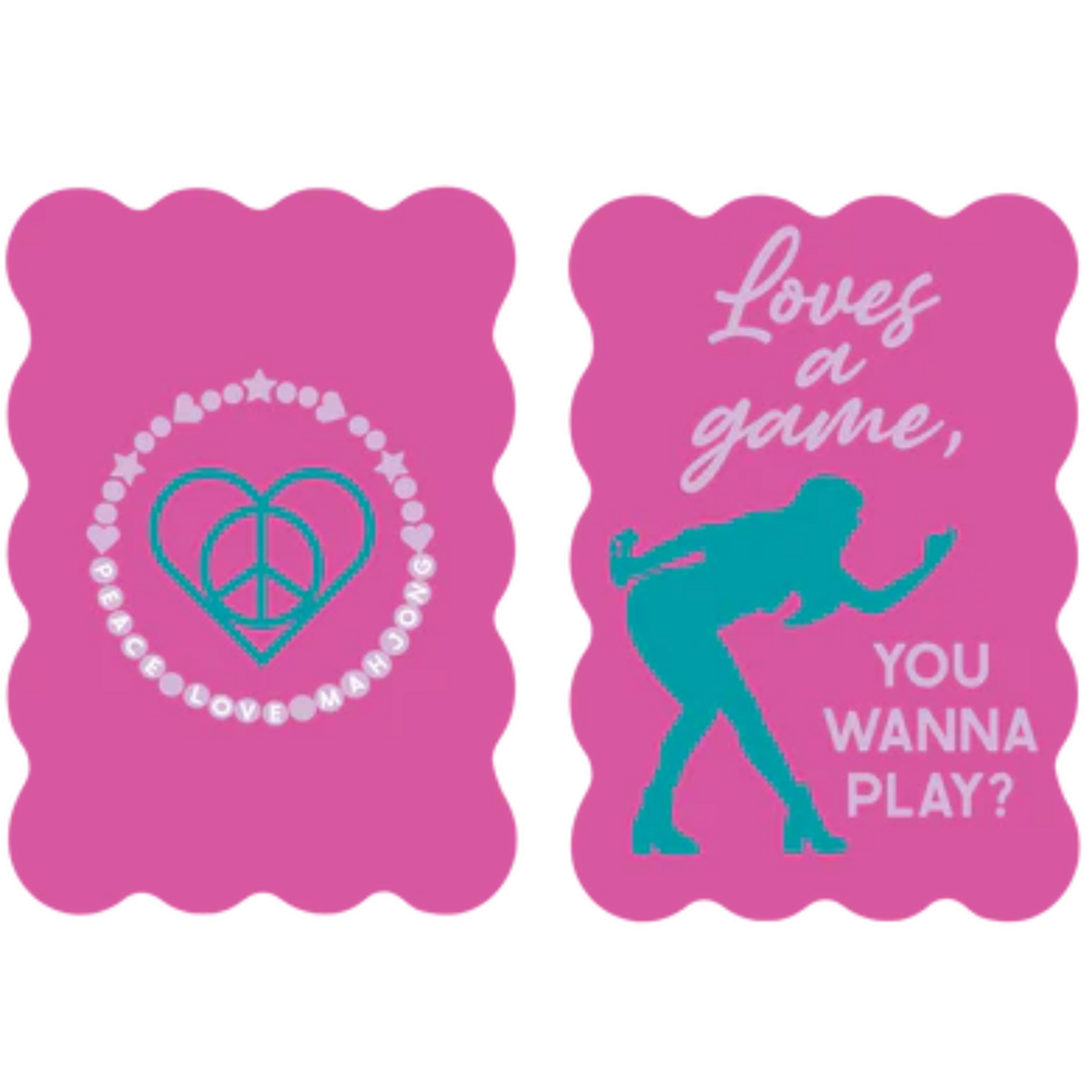 Peace Love Mahjong Love's a Game, You Wanna Play? Mahjong Tile Shufflers (Set of 2)